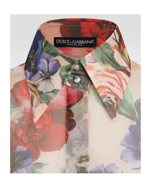Dolce & Gabbana White Floral Printed Shirt