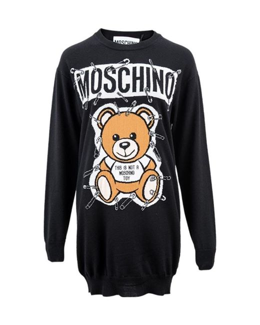 Moschino Black Teddy Bear Knitted Dress