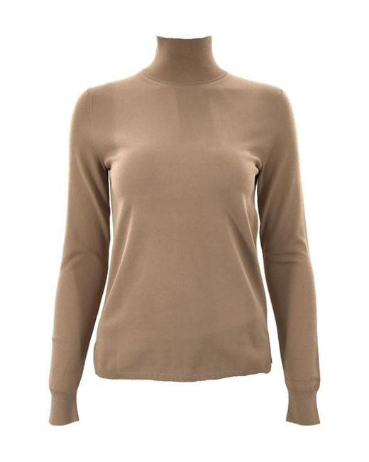 Max Mara Brown Funnel-Neck Sweater
