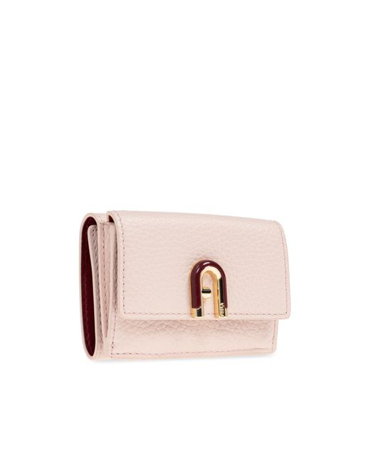 Furla Pink Idea Logo Plaque Small Wallet