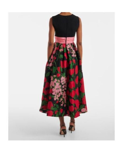 Carolina Herrera Red Silk Midi Dress