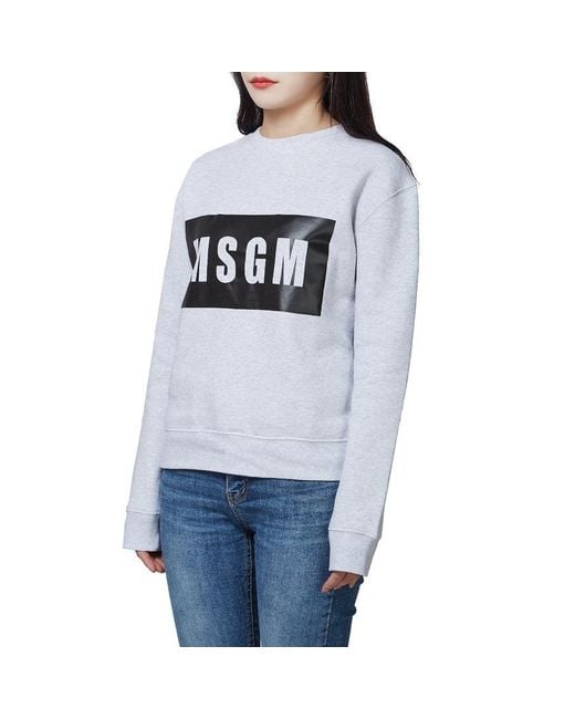 MSGM Gray Logo Details Sweater