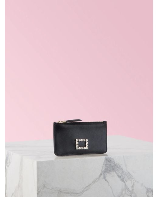 Roger Vivier Black Rhinestone-Embellished Wallet