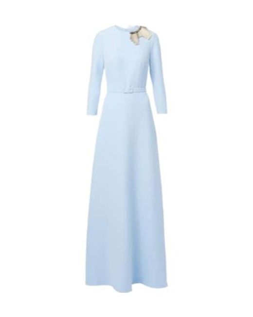 Safiyaa Blue Embellished Crêpe Gown