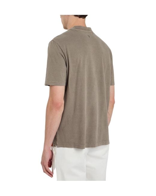 Tod's Gray Ribbed Cotton T-Shirt for men