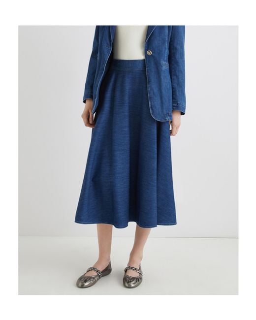 Marella Blue Figura Denim Circle Skirt