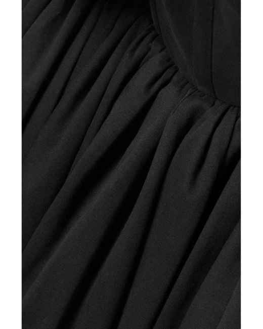 Brandon Maxwell Black Off-The-Shoulder Cotton-Blend Poplin Midi Dress