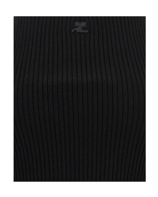 Courreges Black Courrèges Cut-Out Sleeveless Tank Top