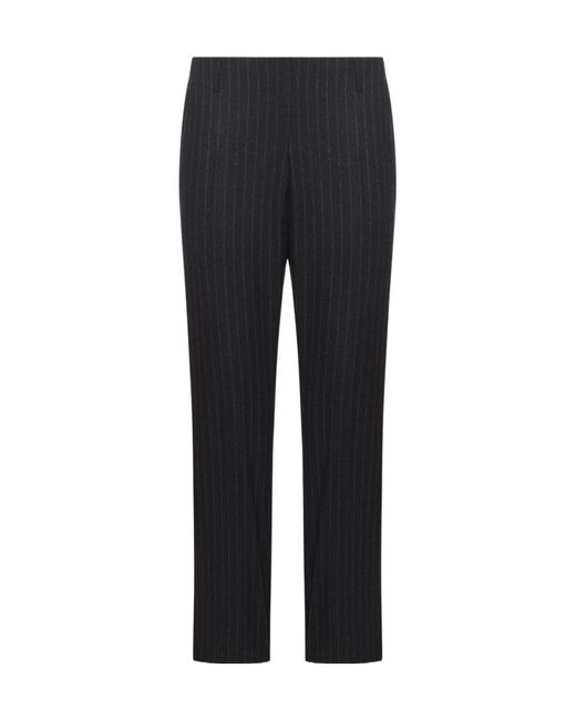 Dries Van Noten Black Stripe Detailed Straight Leg Pants
