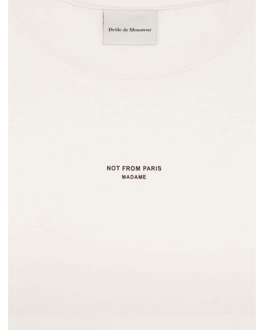 Drole de Monsieur White Crew-Neck Tank Top for men