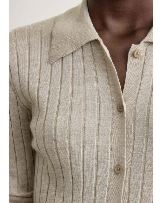 Totême  White Totême Ribbed-Knit Long Sleeved Cardigan