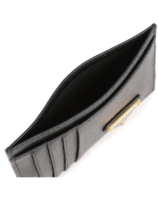 Prada Black Logo Card Holder for men