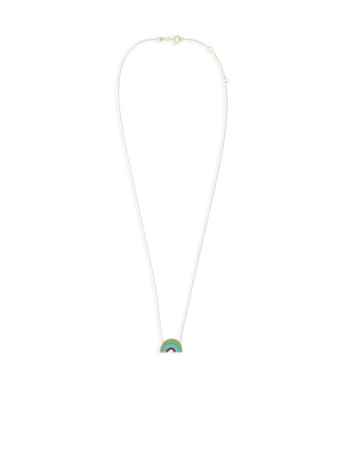 Aliita White Pattern Pendant Necklace