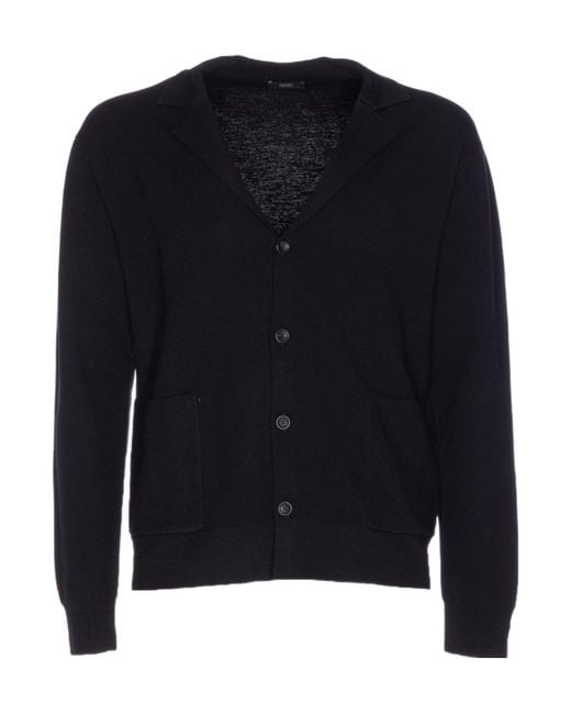 Hōsio Blue V-Neck Button-Up Cardigan for men