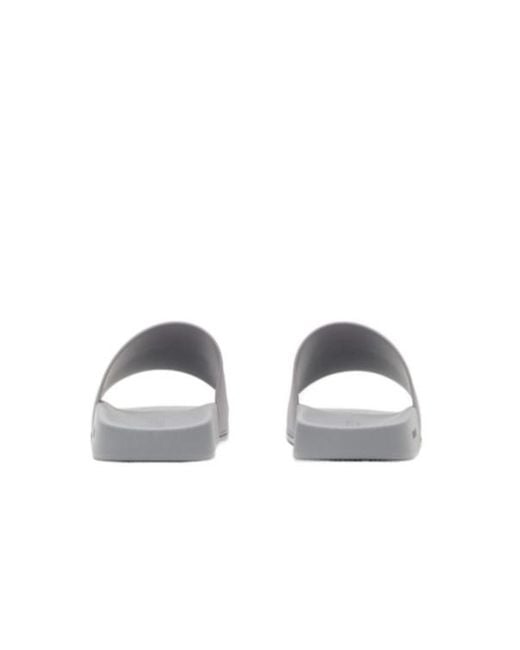 Burberry White Logo Detailed Slip-On Slides for men