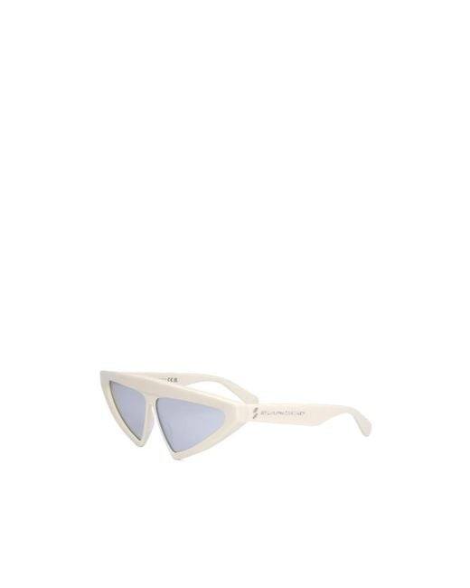 Stella McCartney White Geometric Frame Sunglasses