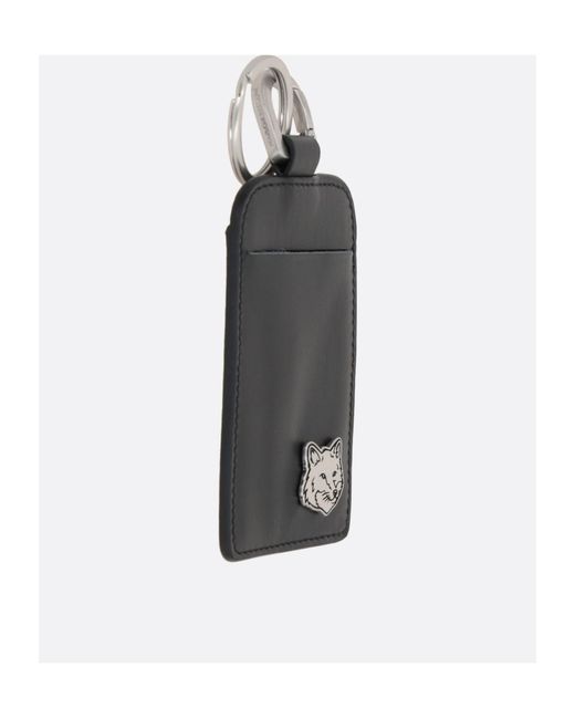 Maison Kitsuné Black Maison Kitsuné Fox Head Patch Card Holder for men