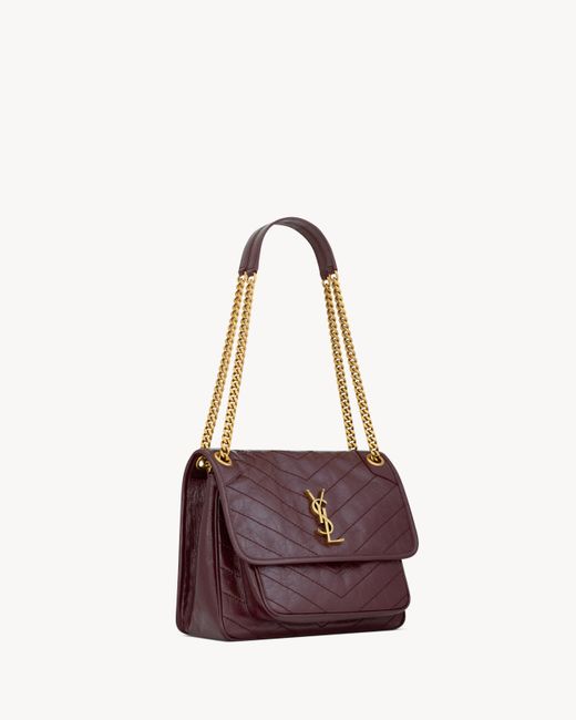 Saint Laurent Purple Niki Chevron Chain Shoulder Bag