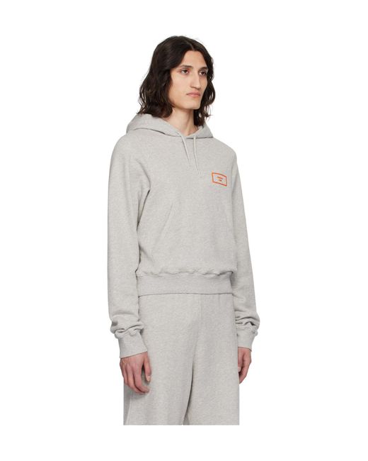 Martine Rose Gray Logo-Appliqué Cotton Hoodie for men