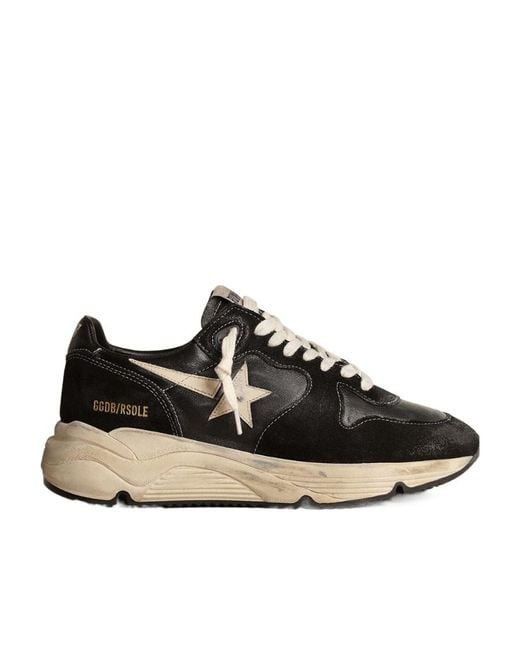 Golden Goose Deluxe Brand Black Running Sole Panelled Lace-Up Sneakers