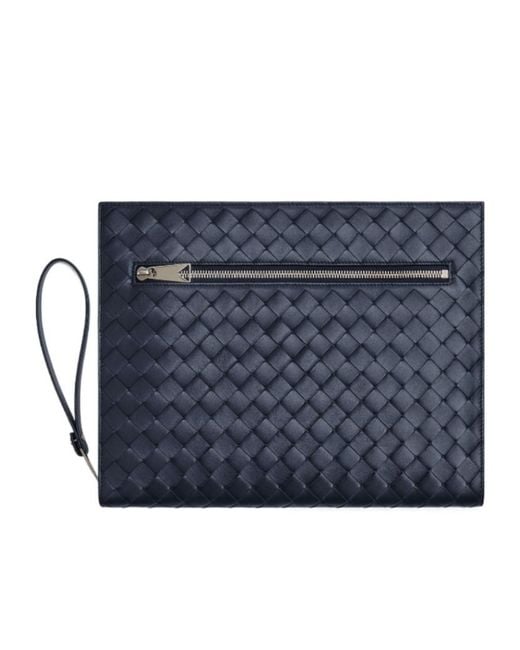 Bottega Veneta Blue Medium Intrecciato Document Case for men