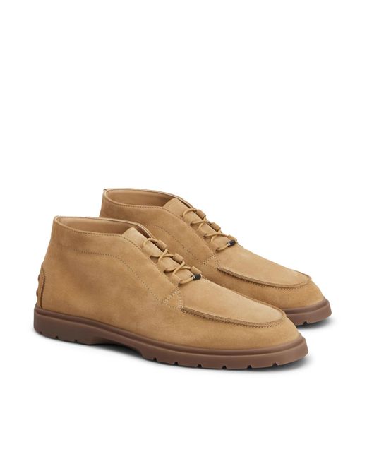 Tod's Brown Suede Elastic-Lace Desert Boots for men