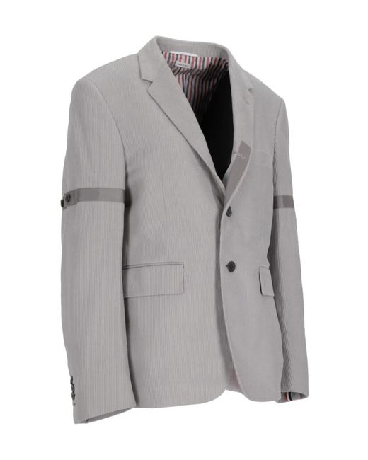Thom Browne Gray Single-Breasted Tailored Blazer for men