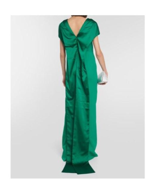 Safiyaa Green Inaya Crêpe Gown