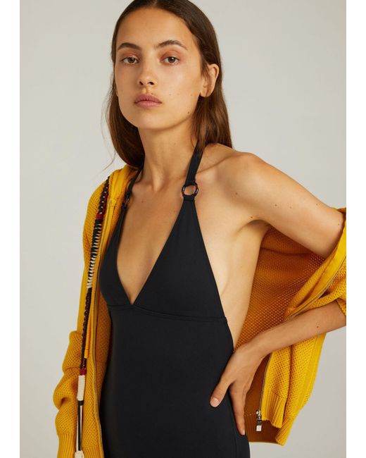 Loro Piana Blue Halter One Piece Swimsuit