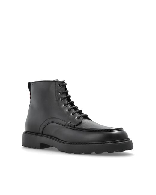 Bally Black Leather Ankle Boots 'Gaverin' for men