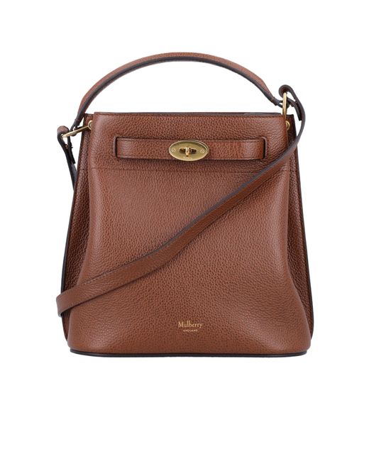 Mulberry Brown Islington Logo-Embossed Bucket Bag