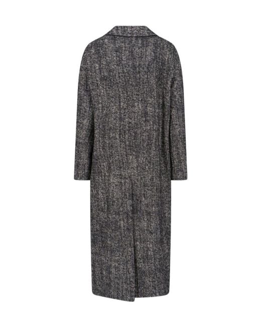 Tagliatore Gray Double-Breasted Taiored Coat