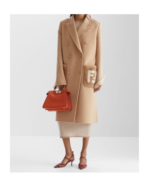 Fendi Orange Peekaboo Iseeu Small Tote Bag