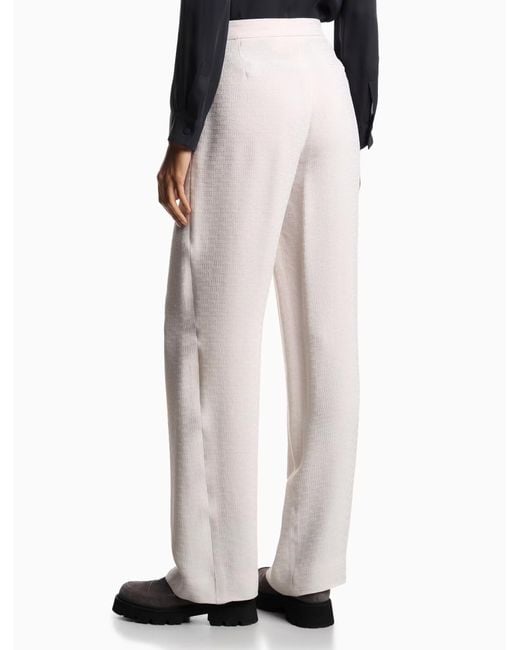 Emporio Armani White Straight Leg Trousers