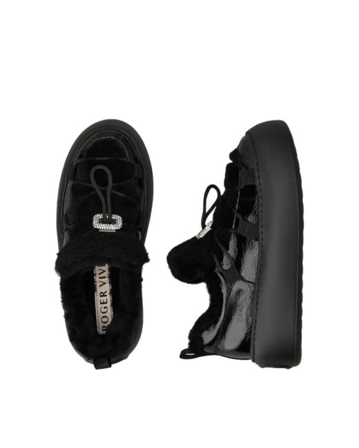 Roger Vivier Black Viv' Up Sneakers