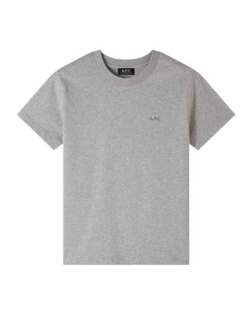 A.P.C. Gray Standard Brodé T-Shirt for men