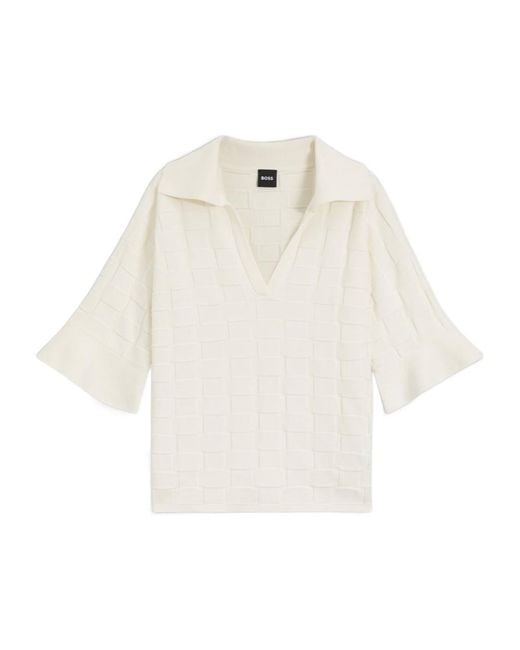 Boss White Fapavero Short-Sleeve V-Neck T-Shirt