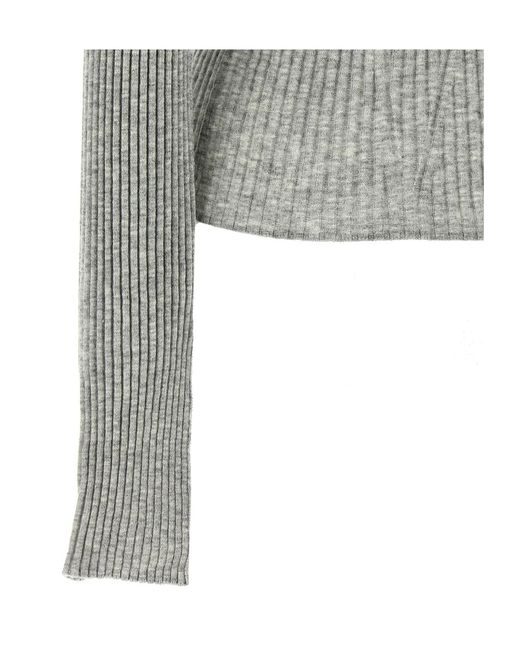 Pinko Gray V-Neck Prado Cardigan