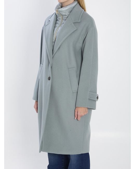 Herno Blue Single Breasted Padded Coat