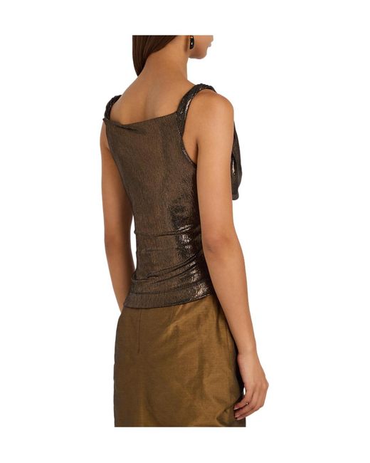 Vivienne Westwood Brown Anna Draped Lamé Top
