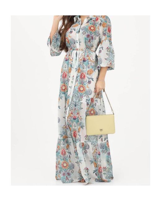 Just Cavalli White Long Dress With Pattern