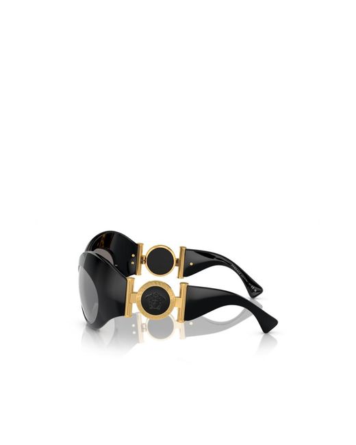 Versace White Oval Shield-Frame Sunglasses