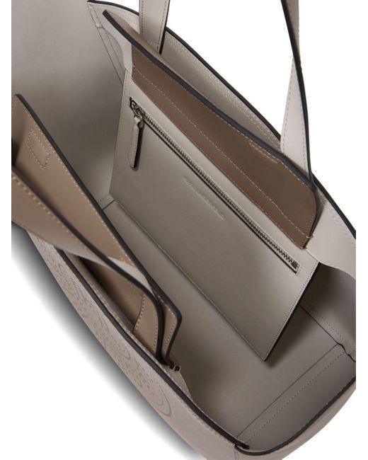 Karl Lagerfeld Brown Large K/Circle Perforated-Design Tote Bag