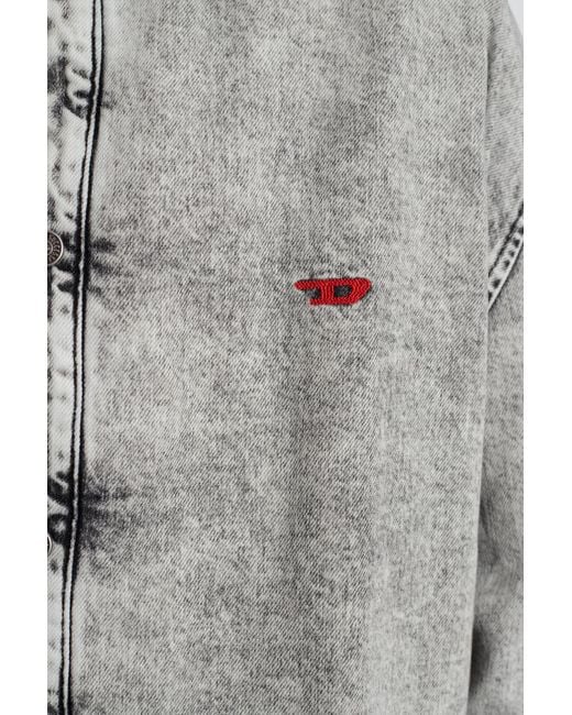 DIESEL Gray D-Flaim- Denim Shirt for men