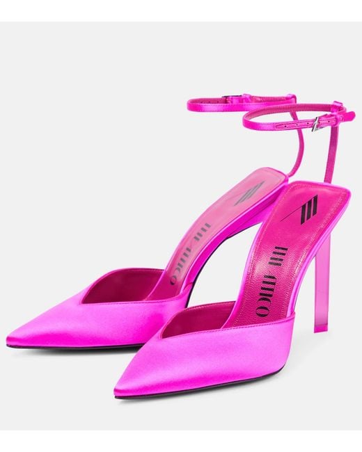The Attico Pink Perine 105 Satin High-Heeled Sandals