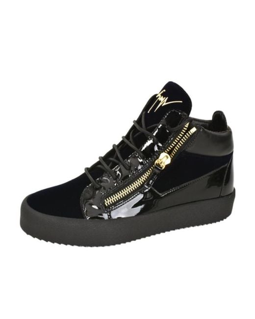 Giuseppe Zanotti Black Splicing Platform Sole Casual Sneakers for men