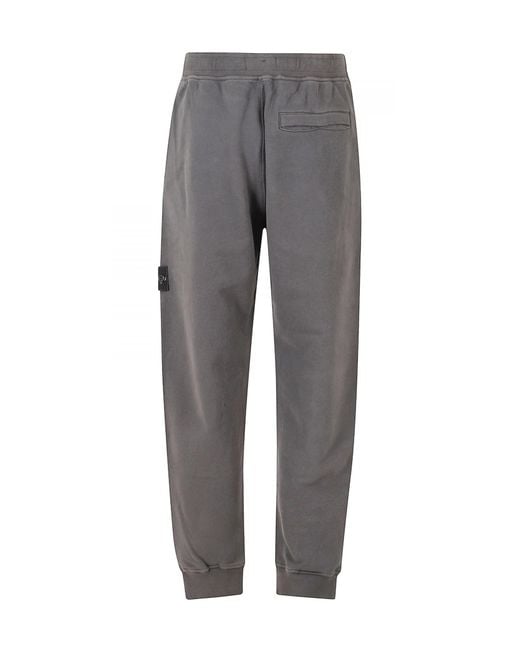 Stone Island Gray Elastic-Waist Athletic Pants for men