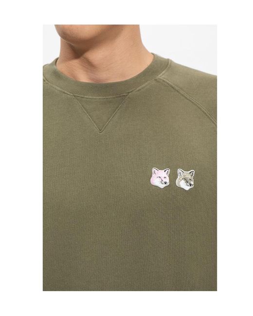 Maison Kitsuné Green Logo-Patch Sweatshirt for men