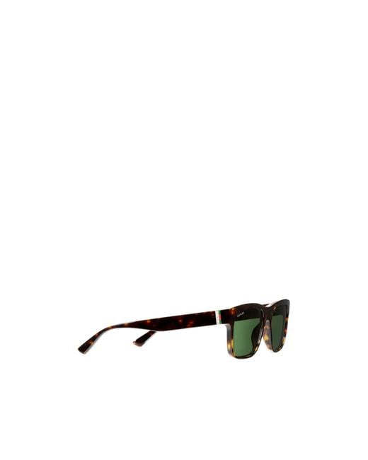 Gucci Green Rectangular Frame Sunglasses for men