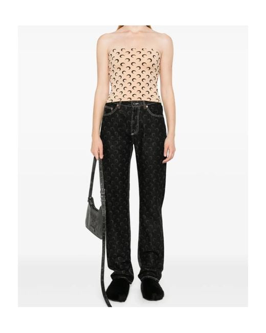 MARINE SERRE Natural Moon Phase Print Top